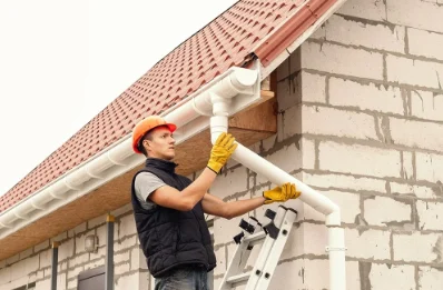 Pose et remplacement de gouttières à la Houssaye